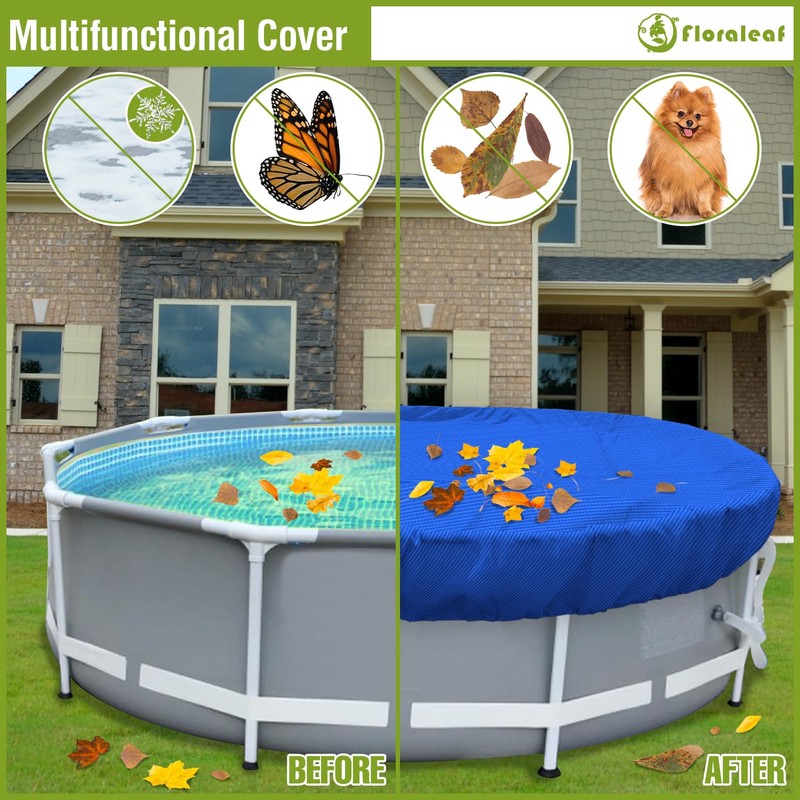 FLORALEAF 16 FT Round Pool Cover for 12 FT Pool