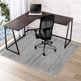 Azadx Chair Mat for Hardwood Floor 48" x 60" Desk Chair Mat for Hard Floors Slip Resistant Under Desk Rug Protector for Rolling Chair Computer Chair Mat Low Pile Carpet Floor Protector,Dark Grey