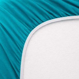 SheetWorld Fitted Pack N Play Playard Sheet Compatible with JOYMOR 3 in 1 Baby Bedside Sleeper 24 x 47 inches, 100% Cotton Jersey, Hypoallergenic, Butter Soft, Teal, Made in USA