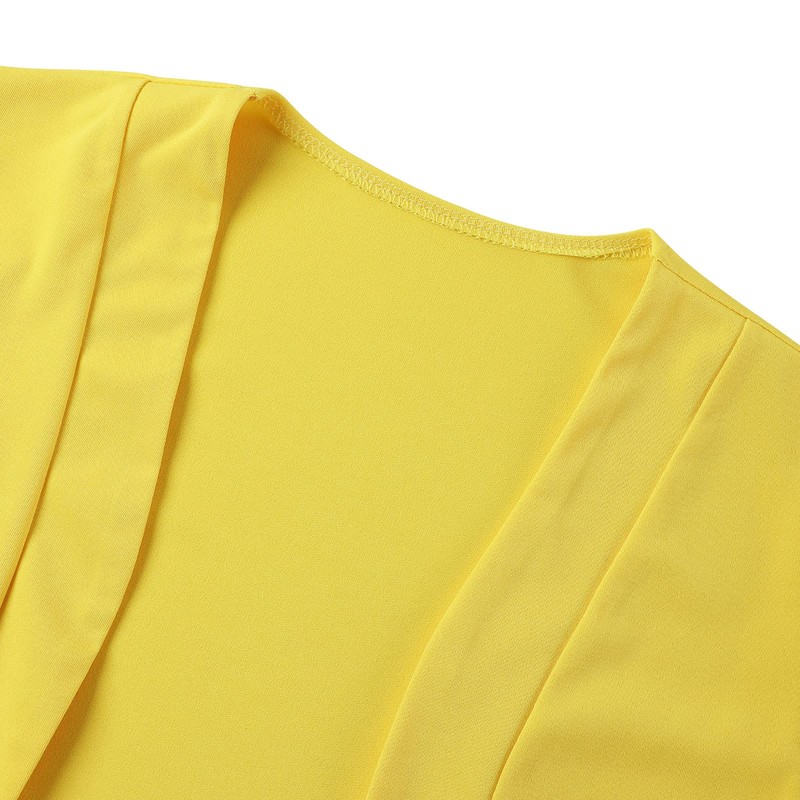 Womens 3/4 Sleeve Cropped Bolero Open Front Short Shrugs for