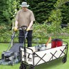 YSSOA Extended Folding Utility Wagon, 330LBS Heavy Loaded Collapsible Garden