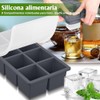 Moldes de Silicona para hielos, 8 Compartimientos con Tapa de