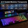 TERPORT Teclado Mecánico Transparente de RGB Retroiluminación, Z11 E158 Teclado