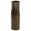 Shigaraki Ware MR-11-7234 Hechimon Vase Flower Base, Large Purple Flame
