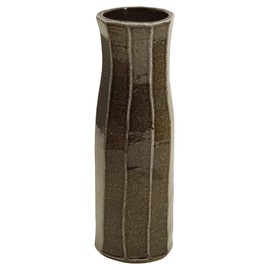 Shigaraki Ware MR-11-7234 Hechimon Vase Flower Base, Large Purple Flame Chamfer, Ceramic