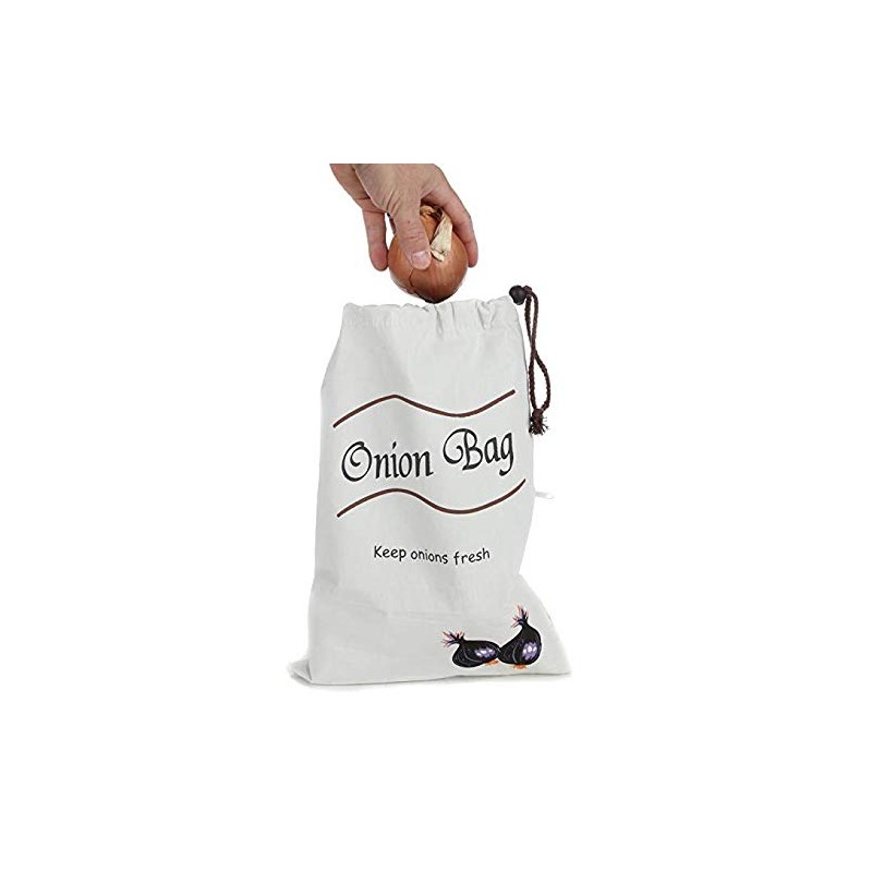 KRISMYA Potato & Onion Sprout-Free Vegetable Storage Bags - White