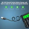 EBL Rechargeable AA Batteries (8 Pack) and Battery Charger with