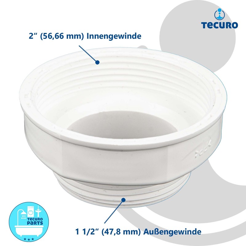 tecuro Reducer for Siphon Drain 2 Internal Thread x 1