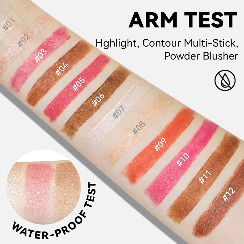 3PCS Gesicht Kontur Sticks Set, Kontur Stick mit Highlighter, Bronzer