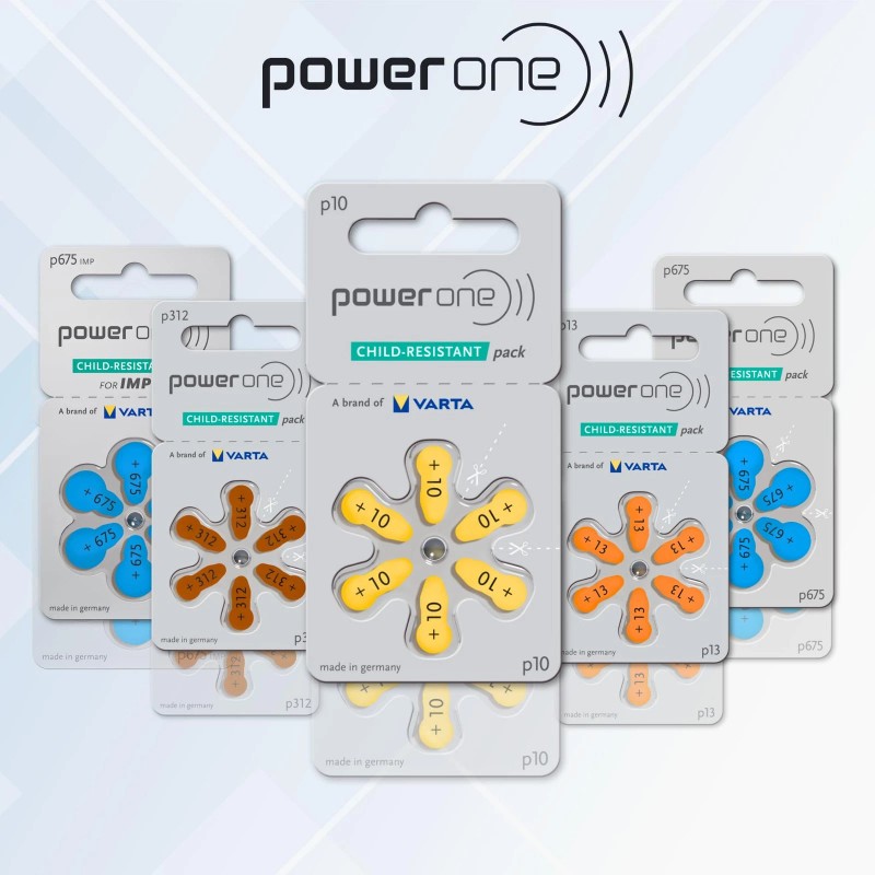 Powerone P13 Hearing Aid Batteries 6 Pack Long Lasting Zinc