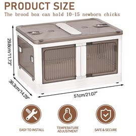 JLUHYANN Brooder Box for Chicks Quail Brooder Box with Thermostat Poultry Heater Breeding Box with Feeder and Water for 15 Chicks Quails Ducks Parrots and Hamsters