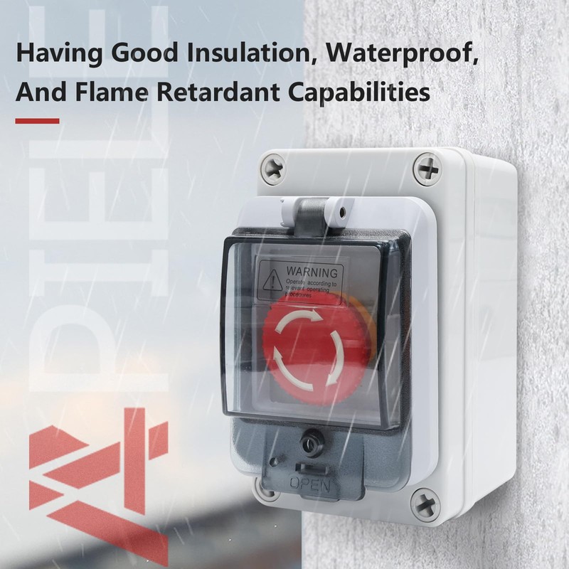 APIELE IP67 Outdoor Waterproof Button Switch Box Emergency Stop Button