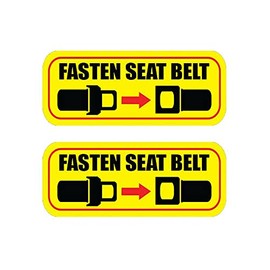 2X Fasten Seat Belt Sticker Warning Caution Vehicle car Bus Caution Safety Strap