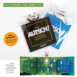 KXT DES!GN KXT Witzige 3D Lesezeichen - Original AUTSCH! Cartoon Tiere - Lustiges Geschenk für Kinder und Erwachsene (Kojote)