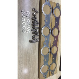 GEARZAAR LS MLS Exhaust Manifold Header Gasket Kit W/Bolts For LS1 4.8 5.3 5.7 6.0 √