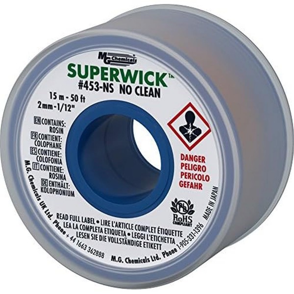MG Chemicals 453-NS Desoldering Braid #3 No Clean Super Wick