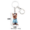 WEVENI Acrylic Cute Yorkshire Terrier Dog Keyring Pet Key Ring