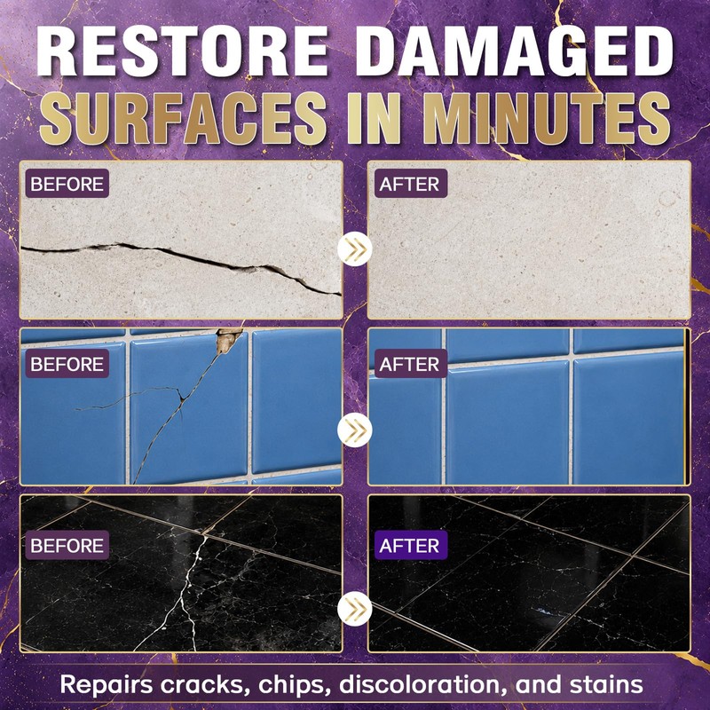 Porcelain Repair Kit, Tile and Stone Repair Kit, 10 Colors,