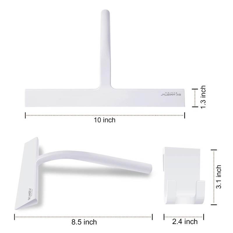 Shower Squeegee for Glass Doors, 10 Inch Width Silicone Rubber