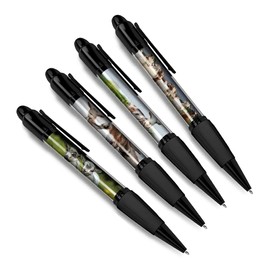 DV DESIGN Set of 4 Goat Black Ballpoint Pens - Farm Farmer Kid Wild Goats Floral Animals Friends Boys Girls Men Women Theme Pen #79348