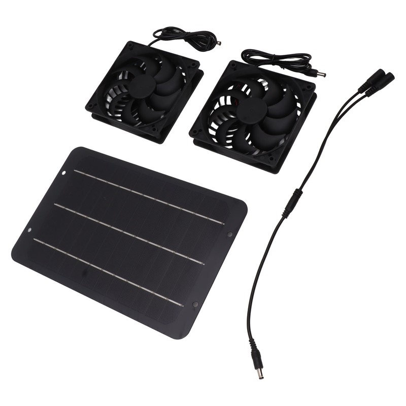 Solar Panel Fan Kit 10W Solar Powered Dual Fans for