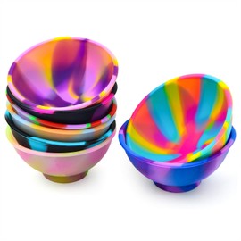 Coopay 8 Pieces Mini Silicone Pinch Bowls Colorful Heat Resistant Snack Prep and Serve Bowls, Unbreakable, Flexible, 1.75 Oz (Mixed Colors)