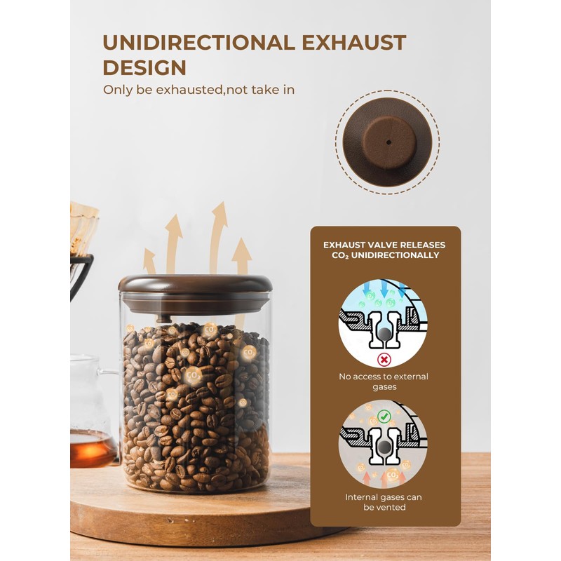 Tourdeus Glass Coffee Bean Jar – Pop Top Air Tight