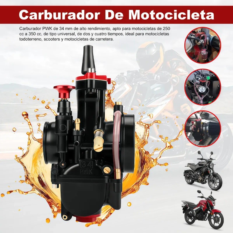 Carburador Moto Universal Pwk Compatible 34mm Con 250-350cc
