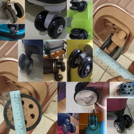 Set of 8, Suitcase Tire Replacement Kit, Wheel Repair, Silent Wheels, Caster Replacement, Repair Kit, Carry Bag, Suitcase, Wheels, DIY, Replacement, Saw Included (Axle 2.0 inches (50 mm), Wheel