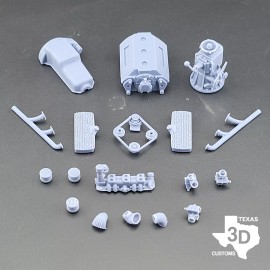 Texas 3D Customs Ford Flathead V8 with 3x2 intake model engine resin 3D printed 1:24-1:8 scale - 1:18