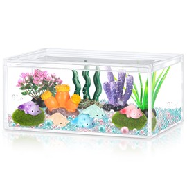 HyDren Axolotl Crafts DIY Tank Easter Gifts Glow in The Dark Mini Axolotl Figures Gift for Home Sea Themed Birthday Decorations