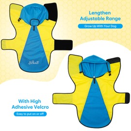 Dog Raincoat for Large Dogs, Waterproof Hooded Slicker Poncho, Dog Reflective Safety Dog Rain Jacket, Dog Rain Coat Windproof Snowproof Rainwear for Dog