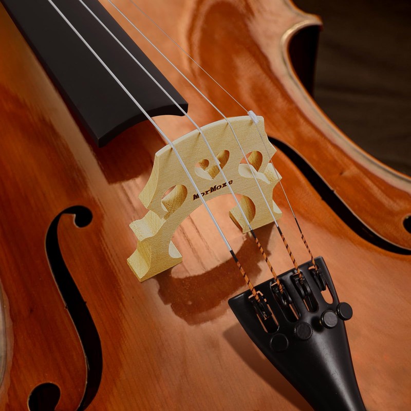 MorMoxe Cello Bridge 4/4 Size - Hand-Carved Maple, Direct Fit,