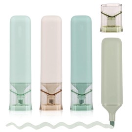 PEUTIER 4Pcs Glitter Highlighters, Cute Glitter Highlighter Markers Aesthetic Bible Sparkly Highlighter Pen No Bleed Highlighting for Children Men Women