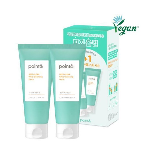 POINT& Deep Clean Whip Cleansing Foam 120g 1+1 Special Set