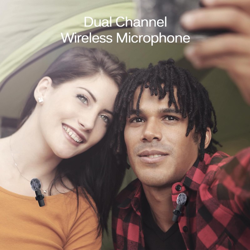 Professional Wireless Lavalier Lapel Microphone for iPhone, Mini Video Recording