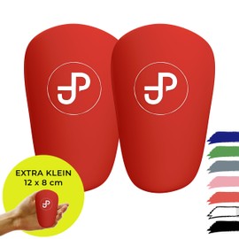 JDP Mini Shin Pads, Extra Small Shin Pads, Football Men, Non-Slip Mini Shin Pads, Children's Football, Football Shin Pads, Small, Shin Guards 12 x 8 cm, Red