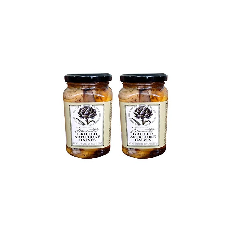 Trader Joe's Grilled Artichokes Halves (2 Pack, Total of 24oz)