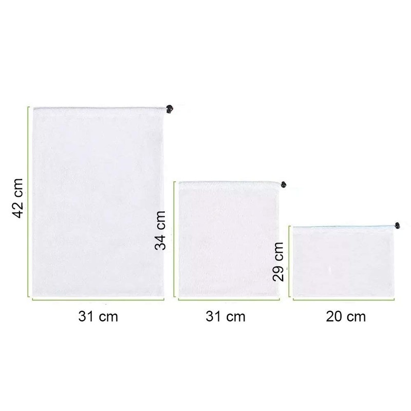 VERALY.MX Set 12pzs Bolsas Ecológicas Reutilizables Malla Lavables Para Guardar