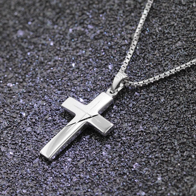 trendor Silver Gents Necklace with Cross Pendant 63607