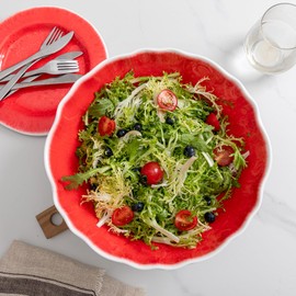 ZAROCRUS Melamine Large Serving Bowls, 12x4 ''And 130 OZ, Set of 2, Unbreakable and Dishwasher Safe Bowls Set for Serving Salad, Fruit, Pasta and Side Dishes on Christmas,Party All Occasions, Red