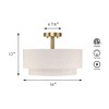XiNBEi Lighting 16inch Semi Flush Mount Ceiling Light, 3-Light Brass