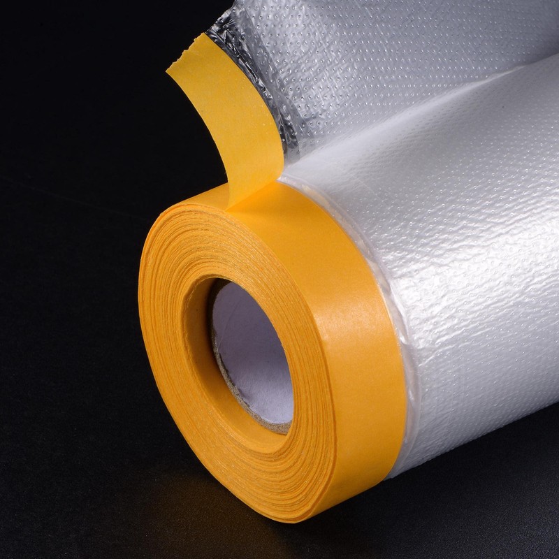 sourcing map Pre-Taped Masking Film, 11.8 in x 65 Ft,