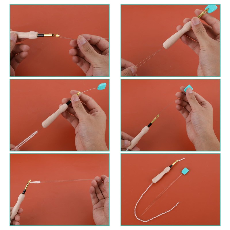8 PCS Long Needle Threaders for Punch Needles, 7.87 Inch