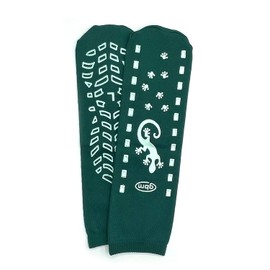 GBM Geckos - Plush Double Tread Non-Slip Safety Socks 6-Pack (Green, Large)