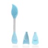 3 In 1 Double-Ended Silicone Face Cleansing Brush and Mask Brush,Nose Lip Exfoliation,Makeup Removal,Mask Applicator Tool for Mud,Clay,DIY (blue)