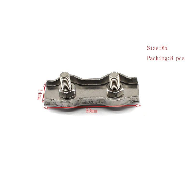 304 Stainless Steel Wire Rope Clamp Cable Rope Double Clamp