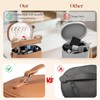cysiyu Leather Makeup Bag Organizer Double Layer Vanity Bag Large