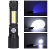 LED Flashlight Rechargeable Torch LED Pocket Flashlight with COB Light