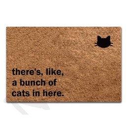 OHDISVW Doormat Entrance Floor Mat Funny Doormat There's Like a Bunch of Cats in here Door Mat Home Decorative Indoor Outdoor Doormat Non-Woven Fabric Top 23.6"x15.7"